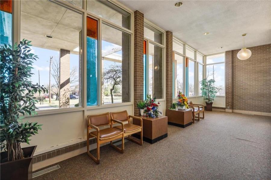 Window-lined corridor
